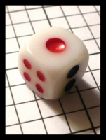 Dice : Dice - 6D - Oriental White with Black and Red Pips - Ebay July 2010